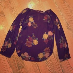 Plum floral LOFT blouse.